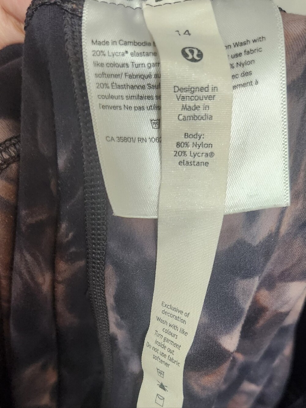 Lululemon Align Pant 25" *Diamond Dye Graphite Grey Pink Pastel Size 14 - Picture 8 of 9